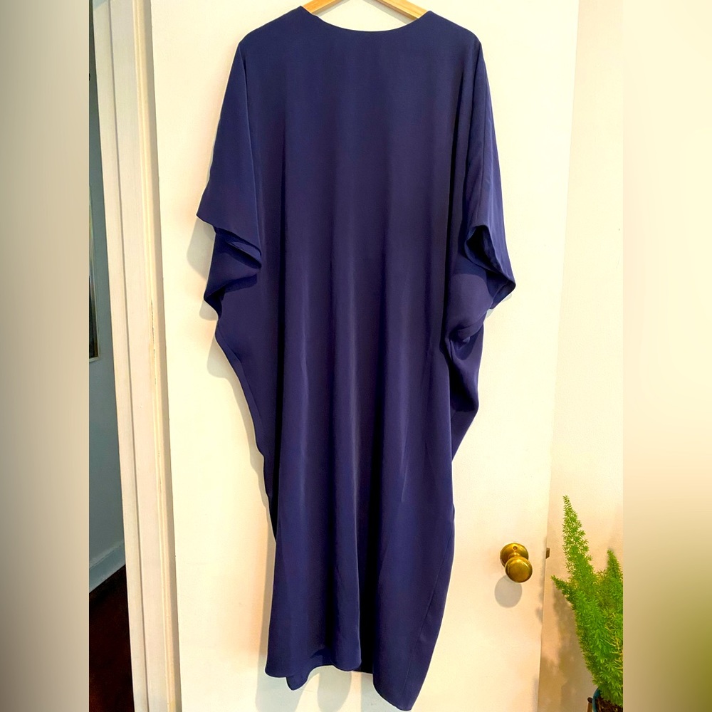 ASOS navy oversized wing sleeve dress